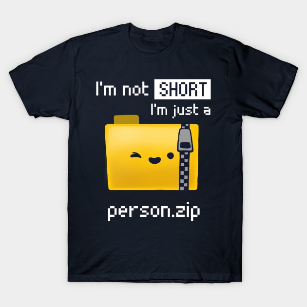 Person.zip - Funny Short Person Joke - Compressed Folder T-Shirt by BlancaVidal